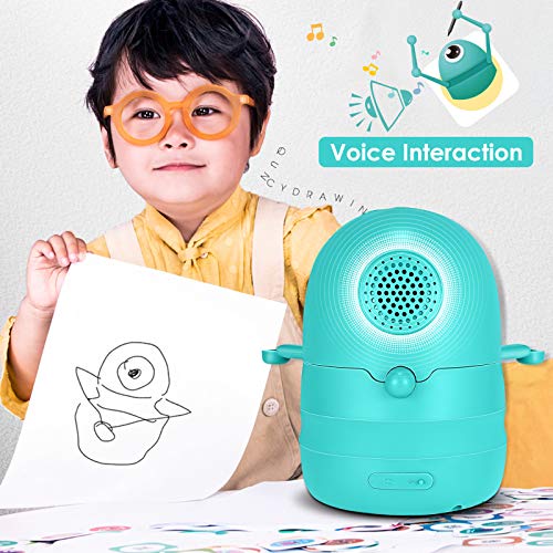 TOPQSC Artista del Robot Smart Art Drawing Robot Juguete Robot de Carga USB Juego de Máquinas Educativas 4 Libros, 38 Tarjetas y 2 Bolígrafos para Estimular El Talento del Dibujo de Los Niños