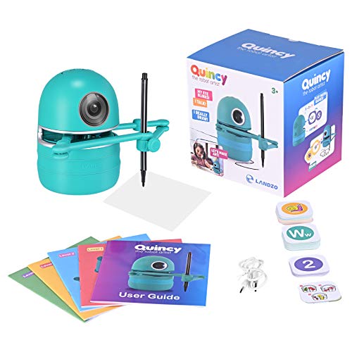 TOPQSC Artista del Robot Smart Art Drawing Robot Juguete Robot de Carga USB Juego de Máquinas Educativas 4 Libros, 38 Tarjetas y 2 Bolígrafos para Estimular El Talento del Dibujo de Los Niños