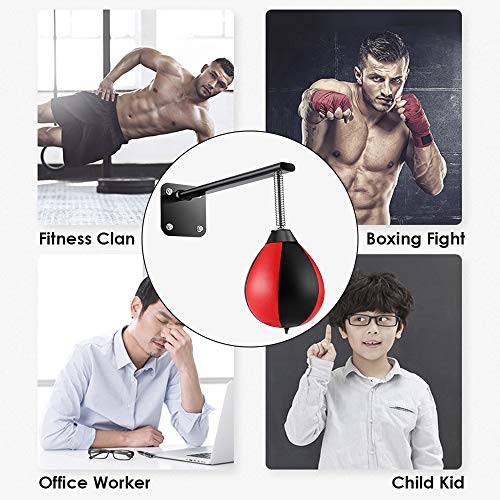 TOPQSC Pelota de boxeo de piel montada en la pared, bola de velocidad, bola de reflejo, boxeo, gimnasio, equipo de entrenamiento para adultos y niños, objetivo de boxeo para gimnasio y hogar TOPQSC Pelota de boxeo de piel montada en la pared, bola de velocidad, bola de reflejo, boxeo, gimnasio, equipo de entrenamiento para adultos y niños, objetivo de boxeo para gimnasio y hogar
