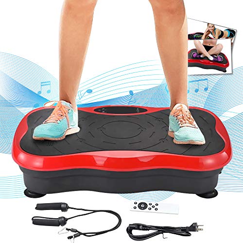 TOPQSC Plataforma Vibratoria 120 kg Máquina De Ejercicio Vibración, Motor Silencioso con Control Remoto y Bandas de Elásticas Peso, Pantalla LED, Entrenador para el Cuerpo y Masaje (Rojo) TOPQSC Plataforma Vibratoria 120 kg Máquina De Ejercicio Vibración, Motor Silencioso con Control Remoto y Bandas de Elásticas Peso, Pantalla LED, Entrenador para el Cuerpo y Masaje (Rojo)