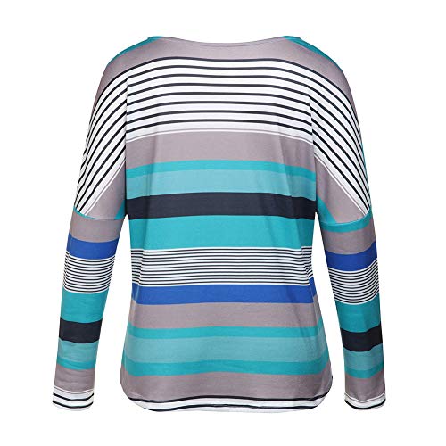 Tops Camisetas Mujer Otoño e Invierno Blusas para Mujer Vaquera Sexy Camisas Mujer Raya Manga Larga Blusas Sudadera con Capucha