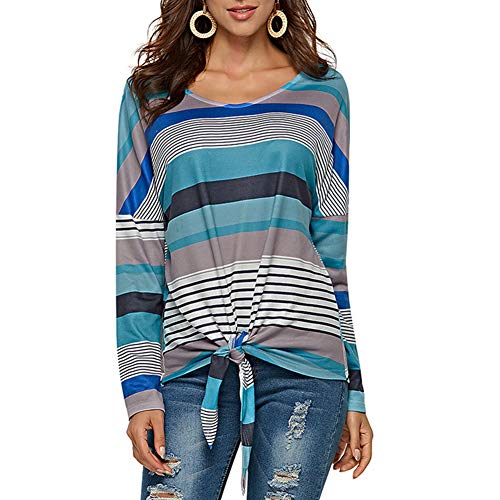 Tops Camisetas Mujer Otoño e Invierno Blusas para Mujer Vaquera Sexy Camisas Mujer Raya Manga Larga Blusas Sudadera con Capucha