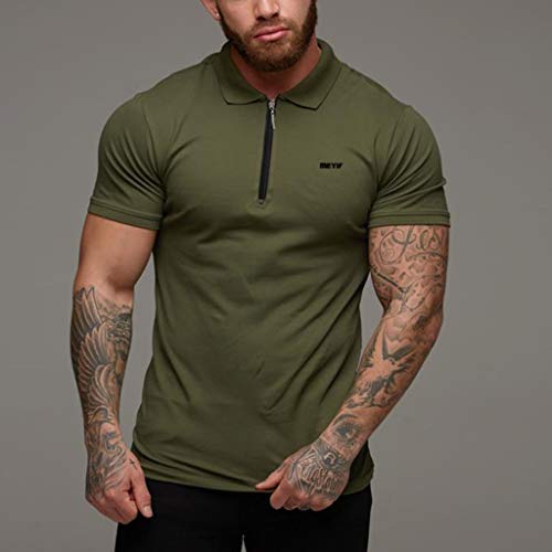 Tops Hombres Fitness Transpirable Deportes Moda Verano Mangas Cortas Blusa