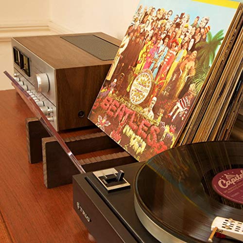 TOPSALE Soporte de Almacenamiento de Discos de Vinilo - Extremos AcríLicos - Muestre Sus Singles y LP en Esta Moderna Unidad de Estante PortáTil