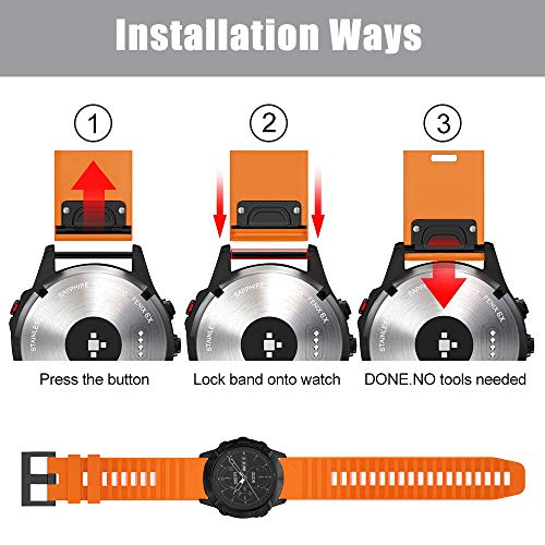 TOPsic Correa para Garmin Fenix 5X, Suave Silicona Banda de Reemplazo para Fenix 5X Sapphire Multisport 51mm GPS Watch/Fenix 3/ Fenix 3 HR/Fenix 5X Plus/Fenix 6X/Fenix 6X Pro TOPsic Correa para Garmin Fenix 5X, Suave Silicona Banda de Reemplazo para Fenix 5X Sapphire Multisport 51mm GPS Watch/Fenix 3/ Fenix 3 HR/Fenix 5X Plus/Fenix 6X/Fenix 6X Pro