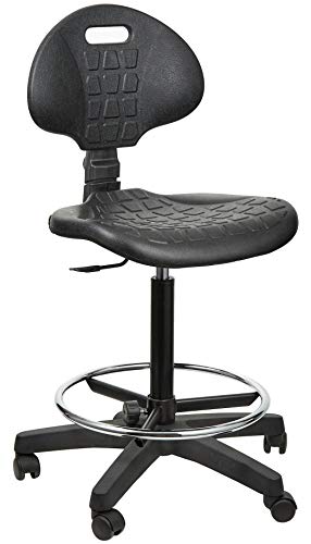 Topsit IND102 - Silla de trabajo con ruedas (alta, con reposapiés, PU)