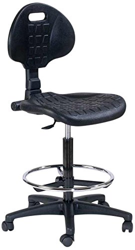 Topsit IND102 - Silla de trabajo con ruedas (alta, con reposapiés, PU)