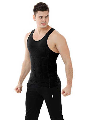 TopTie Faja Reductora de Hombre, Camiseta Interior de Tirantes elástica, Chaleco Adelgazar para Hombre, Camisetas de Compresión, Color Negro-L TopTie Faja Reductora de Hombre, Camiseta Interior de Tirantes elástica, Chaleco Adelgazar para Hombre, Camisetas de Compresión, Color Negro-L