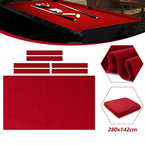 TOPWA Mantel profesional de billar de billar de 9 pies de fieltro para mesa de billar (rojo)