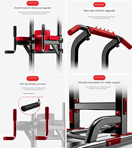 Torre De Potencia De La Estación De Inmersión Multifuncional, Altura Ajustable Gimnasio Gimnasio Equipo De Entrenamiento De La Fuerza Pull Up Bar Bar Fuerza Entrenamiento Ejercicio Deporte Interior