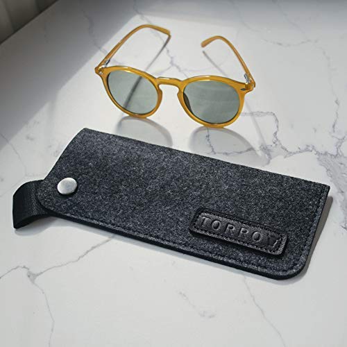 TORRO Funda Manga para Gafas y Gafas de Sol de Fieltro de Lana (Gris)