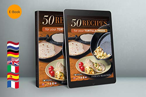 Tortillada – Prensa de Hierro Fundido para Hacer Tortillas + Recetas E-Book en Español (20cm)