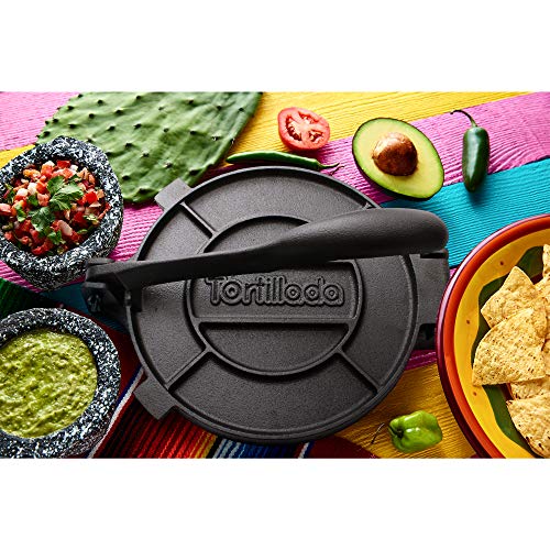 Tortillada – Prensa de Hierro Fundido para Hacer Tortillas + Recetas E-Book en Español (25cm)