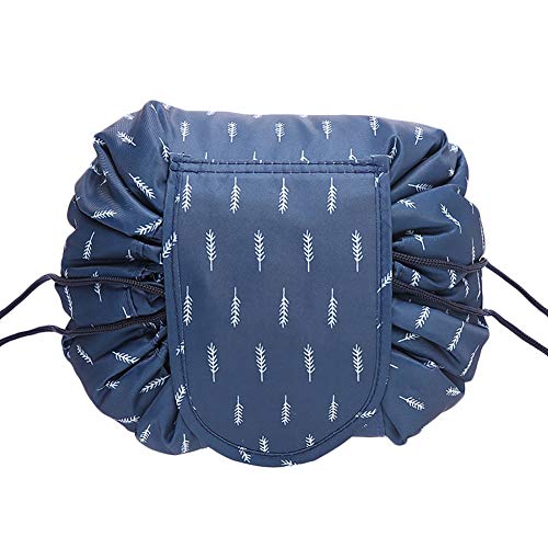 toruiwa – Bolsa de aseo bolsa Cosmética de almacenamiento con cordón para gimnasia viaje deporte 53 * 68cm Bleu Foncé