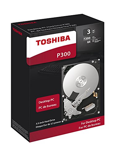 TOSHIBA P300 Disco duro interno 3 TB – 3,5" (pulgadas) – Disco duro SATA (HDD) – 7200 RPM – 6 GB/s – Para juegos, ordenadores, equipos de escritorio, estaciones de trabajo y más