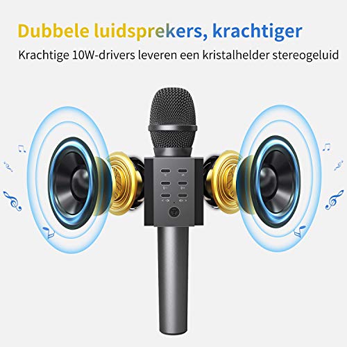TOSING 008 Micrófono de Karaoke Inalámbrico Bluetooth, Potencia de Volumen Más Alta 10W, Más Bajo, 3-en-1 Máquina de Micrófono Portátil de Altavoz Portátil para iPhone/Android/iPad/PC (black) TOSING 008 Micrófono de Karaoke Inalámbrico Bluetooth, Potencia de Volumen Más Alta 10W, Más Bajo, 3-en-1 Máquina de Micrófono Portátil de Altavoz Portátil para iPhone/Android/iPad/PC (black)
