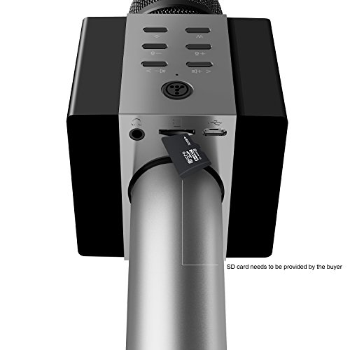 TOSING 008 Micrófono de Karaoke Inalámbrico Bluetooth, Potencia de Volumen Más Alta 10W, Más Bajo, 3-en-1 Máquina de Micrófono Portátil de Altavoz Portátil para iPhone/Android/iPad/PC (black)