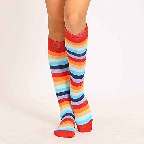 Tosonse Calcetines De Mujer Medias Sexis Para Mujer Calcetines Navideños Calcetines De Tubo Calcetines De Compresión De Rayas De Color Largo