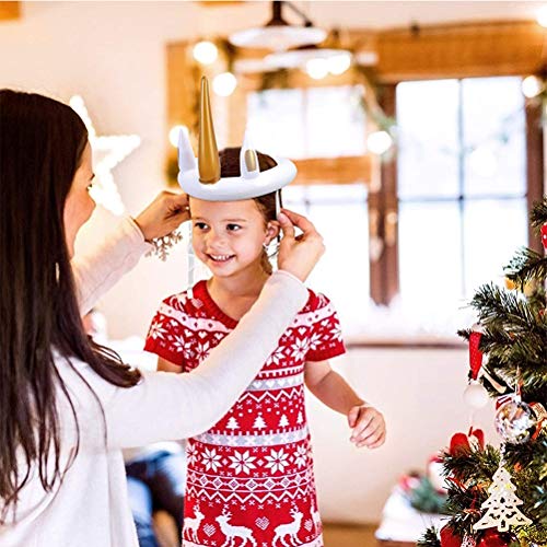 Toss game, WENTS Juguetes inflables de unicornio blanco con 8pcs anillos coloridos 2pcs sombreros y una bomba manual de PVC para niños y padre-hijo en fiesta excursión navidad pascua césped escuela