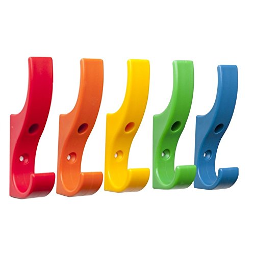 Toughook - Mini bolsa de seguridad de plástico irrompible y duradero, ganchos montados en la pared para escuelas, hogar y trabajo, paquete de 5 Toughook - Mini bolsa de seguridad de plástico irrompible y duradero, ganchos montados en la pared para escuelas, hogar y trabajo, paquete de 5