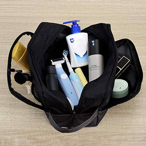 Toureal Neceser Hombre Grande, Bolsa de Aseo Viaje para Cosmeticos, Maquillaje, Gimnasio, Afeitado (Gris)