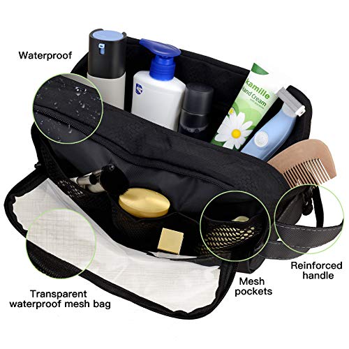 Toureal Neceser Hombre Grande, Bolsa de Aseo Viaje para Cosmeticos, Maquillaje, Gimnasio, Afeitado (Gris)