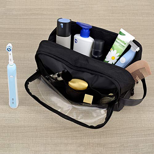 Toureal Neceser Hombre Grande, Bolsa de Aseo Viaje para Cosmeticos, Maquillaje, Gimnasio, Afeitado (Gris)