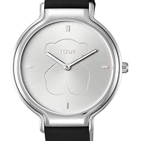 Tous Reloj Real Bear de Acero con Correa de Cuero Negra Ref.900350350 Diámetro Caja: 35 mm.