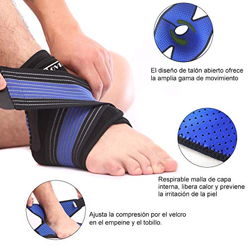 TOVIKI Tobillera Deportivas Estabilizadora Doble Ajuste Tobillo de Protección para Esguince en Práctica y Actividades Diarias Mujeres Hombres TOVIKI Tobillera Deportivas Estabilizadora Doble Ajuste Tobillo de Protección para Esguince en Práctica y Actividades Diarias Mujeres Hombres