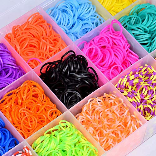 Towinle Caja Pulseras Gomas 4400 Bandas de Silicona Gomitas Para Hacer Pulseras De Colores Loom Kit para Pulseras