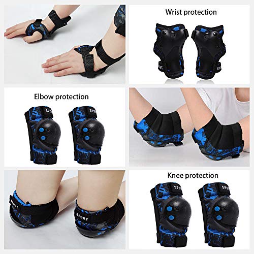Toxin - Juego de rodilleras protectoras para niños, 6 en 1, juego de equipo de protección, rodilleras y coderas para niños, adolescentes, patines,ciclismo,bicicleta, patinaje en línea, montar deportes Toxin - Juego de rodilleras protectoras para niños, 6 en 1, juego de equipo de protección, rodilleras y coderas para niños, adolescentes, patines,ciclismo,bicicleta, patinaje en línea, montar deportes