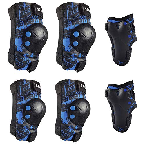 Toxin - Juego de rodilleras protectoras para niños, 6 en 1, juego de equipo de protección, rodilleras y coderas para niños, adolescentes, patines,ciclismo,bicicleta, patinaje en línea, montar deportes Toxin - Juego de rodilleras protectoras para niños, 6 en 1, juego de equipo de protección, rodilleras y coderas para niños, adolescentes, patines,ciclismo,bicicleta, patinaje en línea, montar deportes