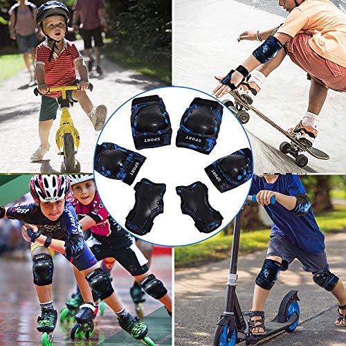 Toxin - Juego de rodilleras protectoras para niños, 6 en 1, juego de equipo de protección, rodilleras y coderas para niños, adolescentes, patines,ciclismo,bicicleta, patinaje en línea, montar deportes Toxin - Juego de rodilleras protectoras para niños, 6 en 1, juego de equipo de protección, rodilleras y coderas para niños, adolescentes, patines,ciclismo,bicicleta, patinaje en línea, montar deportes