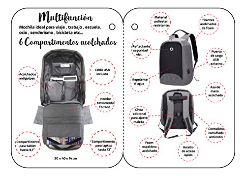 Toy Bags Mochila Mochila, Unisex Adulto, Gris, 33x42x14