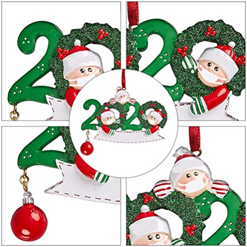 TOYANDONA Adorno para árbol de Navidad 2020 familias, muñeco de nieve con protector bucal, personalizable