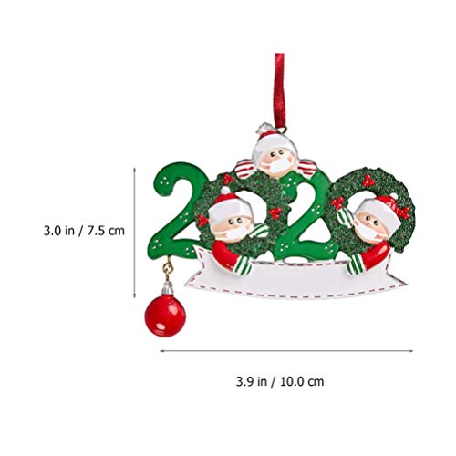 TOYANDONA Adorno para árbol de Navidad 2020 familias, muñeco de nieve con protector bucal, personalizable