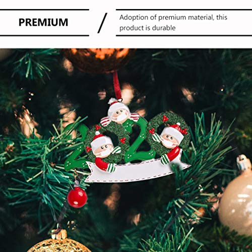 TOYANDONA Adorno para árbol de Navidad 2020 familias, muñeco de nieve con protector bucal, personalizable