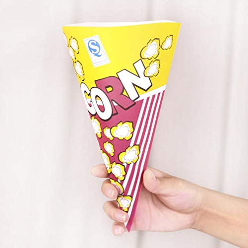TOYANDONA Bolsa de cono de palomitas de maíz de 100 piezas con puntas cónicas triángulo tratar fiesta favor bolsas de papel para galletas de dulces merienda TOYANDONA Bolsa de cono de palomitas de maíz de 100 piezas con puntas cónicas triángulo tratar fiesta favor bolsas de papel para galletas de dulces merienda