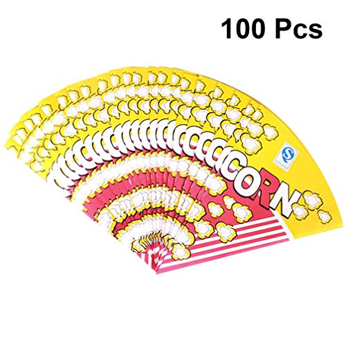 TOYANDONA Bolsa de cono de palomitas de maíz de 100 piezas con puntas cónicas triángulo tratar fiesta favor bolsas de papel para galletas de dulces merienda TOYANDONA Bolsa de cono de palomitas de maíz de 100 piezas con puntas cónicas triángulo tratar fiesta favor bolsas de papel para galletas de dulces merienda