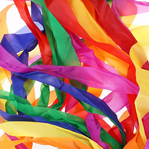 TOYANDONA Cintas de la Danza del Arco Iris de 12pcs serpentinas Cinta de la Cinta de la Gimnasia rítmica para el Baile artístico de los niños, Funcionamiento de la demostración TOYANDONA Cintas de la Danza del Arco Iris de 12pcs serpentinas Cinta de la Cinta de la Gimnasia rítmica para el Baile artístico de los niños, Funcionamiento de la demostración