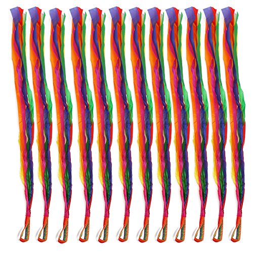 TOYANDONA Cintas de la Danza del Arco Iris de 12pcs serpentinas Cinta de la Cinta de la Gimnasia rítmica para el Baile artístico de los niños, Funcionamiento de la demostración TOYANDONA Cintas de la Danza del Arco Iris de 12pcs serpentinas Cinta de la Cinta de la Gimnasia rítmica para el Baile artístico de los niños, Funcionamiento de la demostración