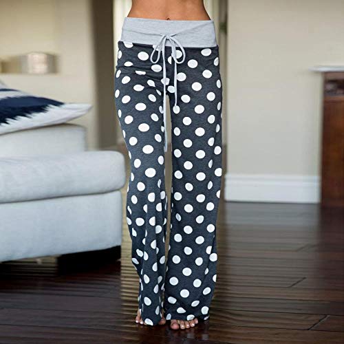 TOYIS Pantalones de yoga casuales para mujer, diseño floral, con cordón, casual, suelto, pantalones de pierna ancha TOYIS Pantalones de yoga casuales para mujer, diseño floral, con cordón, casual, suelto, pantalones de pierna ancha