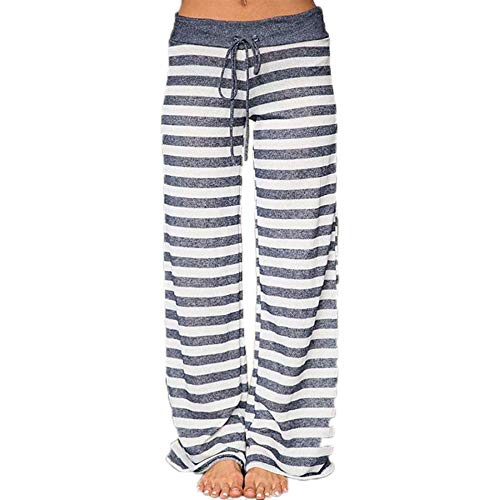 TOYIS Pantalones de yoga casuales para mujer, diseño floral, con cordón, casual, suelto, pantalones de pierna ancha TOYIS Pantalones de yoga casuales para mujer, diseño floral, con cordón, casual, suelto, pantalones de pierna ancha