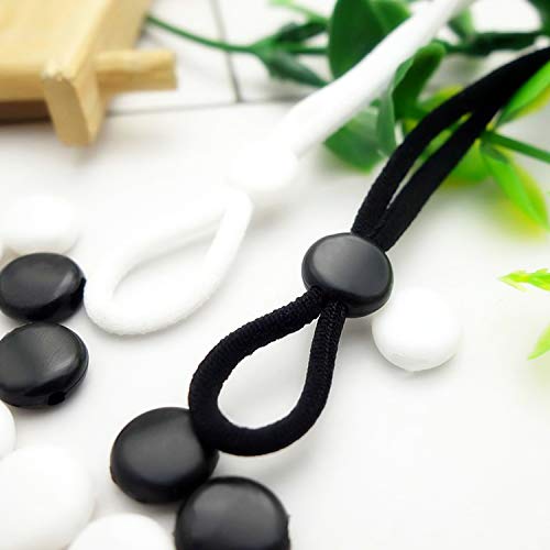 TOYMIS 200 Piezas 1 cm / 0,39 Pulgadas De Cable De Bloqueo Ajustador De Cable Elástico Para Ajuste De Tela, Cordones, Accesorios De Apriete (Negro, Blanco) TOYMIS 200 Piezas 1 cm / 0,39 Pulgadas De Cable De Bloqueo Ajustador De Cable Elástico Para Ajuste De Tela, Cordones, Accesorios De Apriete (Negro, Blanco)