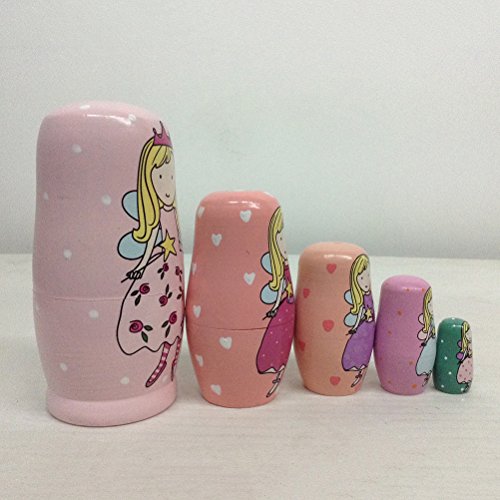 TOYMYTOY 5Pcs MuƱecas Matrioska Rusas MuƱecas Anidación de Madera con Ćngel Pintado a Mano TOYMYTOY 5Pcs MuƱecas Matrioska Rusas MuƱecas Anidación de Madera con Ćngel Pintado a Mano