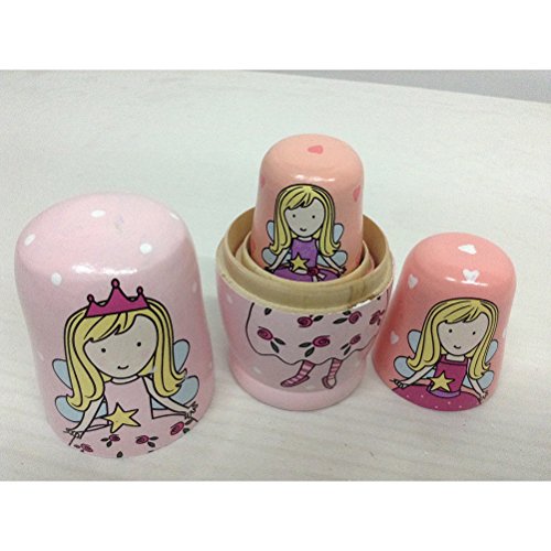 TOYMYTOY 5Pcs Muñecas Matrioska Rusas Muñecas Anidación de Madera con Ángel Pintado a Mano