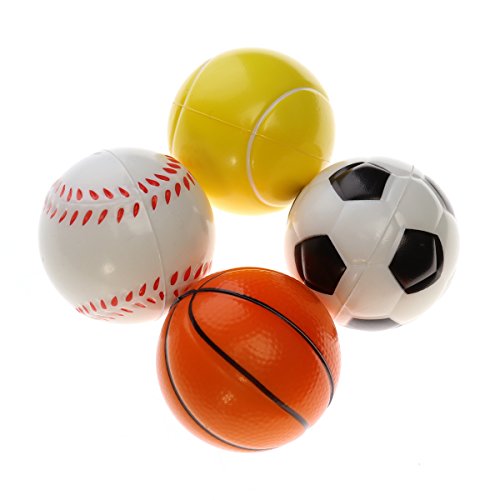 TOYMYTOY Bolas de deportes de espuma suave pelota de juego de interior al aire libre para los niños de 12 piezas