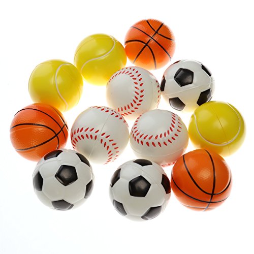 TOYMYTOY Bolas de deportes de espuma suave pelota de juego de interior al aire libre para los niños de 12 piezas