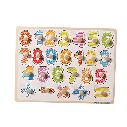 TOYMYTOY Puzzle de Madera Números Puzzle Siluetas Juguete Educativo Aprendizaje Bebé