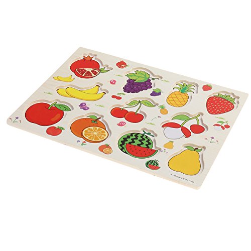 TOYMYTOY Puzzle de Madera Puzzle Siluetas Juguete Educativo Aprendizaje para Bebé Niños (Fruta)